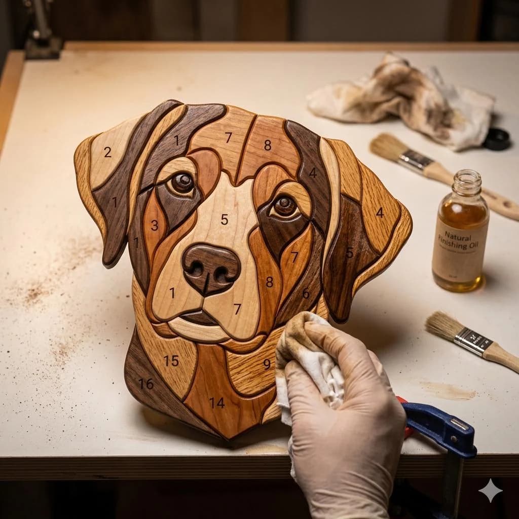 Golden Retriever Head Intarsia Pattern | Dog Portrait Woodworking Plan | Scroll Saw Pattern PDF | Pet Memorial Wall Art | DIY Wood Craft