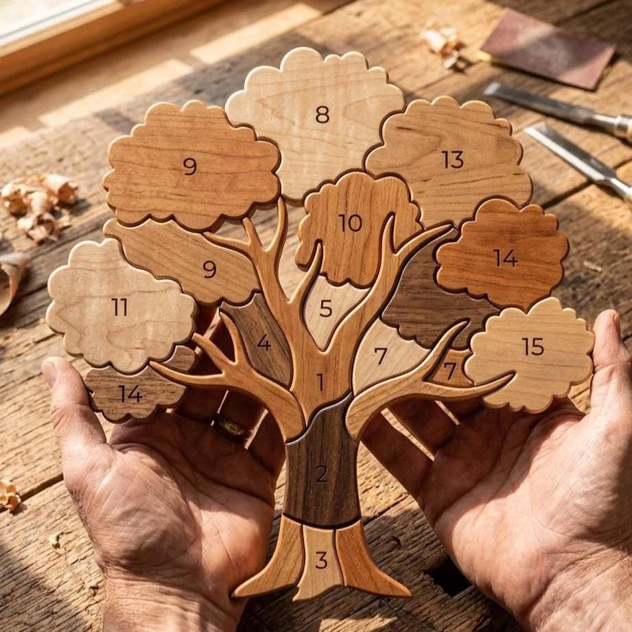 Full Oak Tree Intarsia Pattern PDF | Scroll Saw Woodworking Template | Rustic Wall Art | Easy Beginner Friendly Design