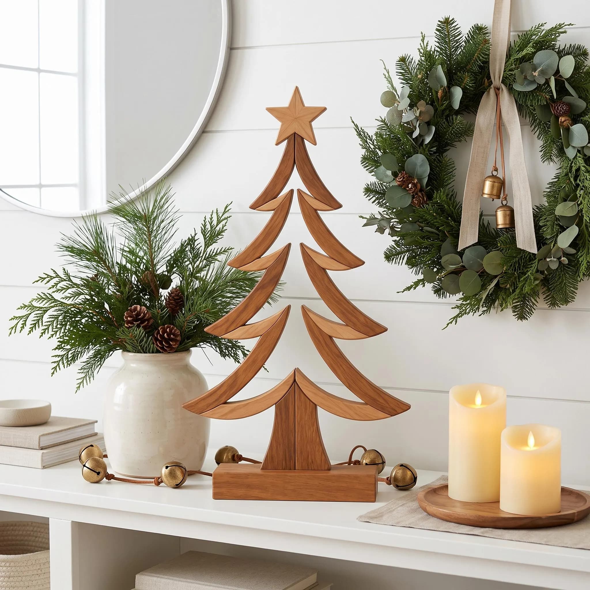 Christmas Tree Intarsia Pattern, Beginner Scroll Saw Woodworking Template PNG PDF SVG(Digital Download)