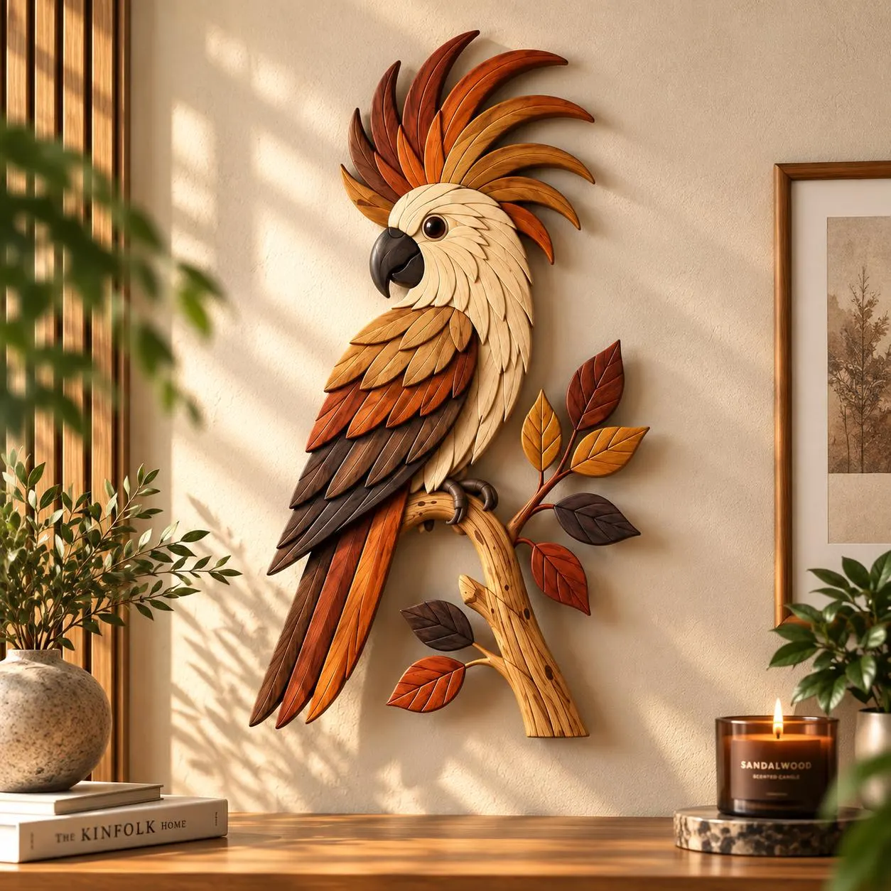Cockatoo Intarsia Pattern PDF, Scroll Saw Woodworking Plan, Bird Wall Decor (Digital Download)