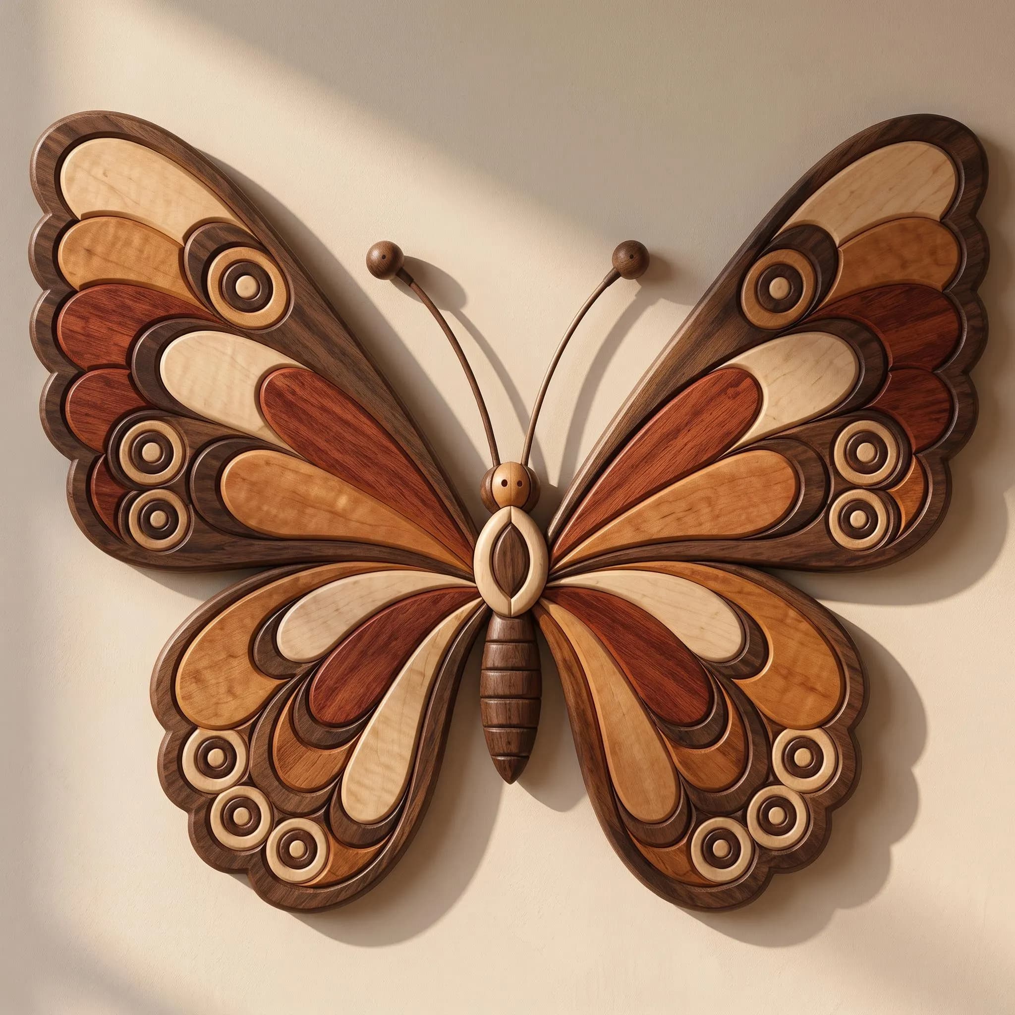 Butterfly Intarsia Woodworking Pattern PDF Scroll Saw Plan Wood Layered Wall Art Template DIY Home Decor Activity Digital Download