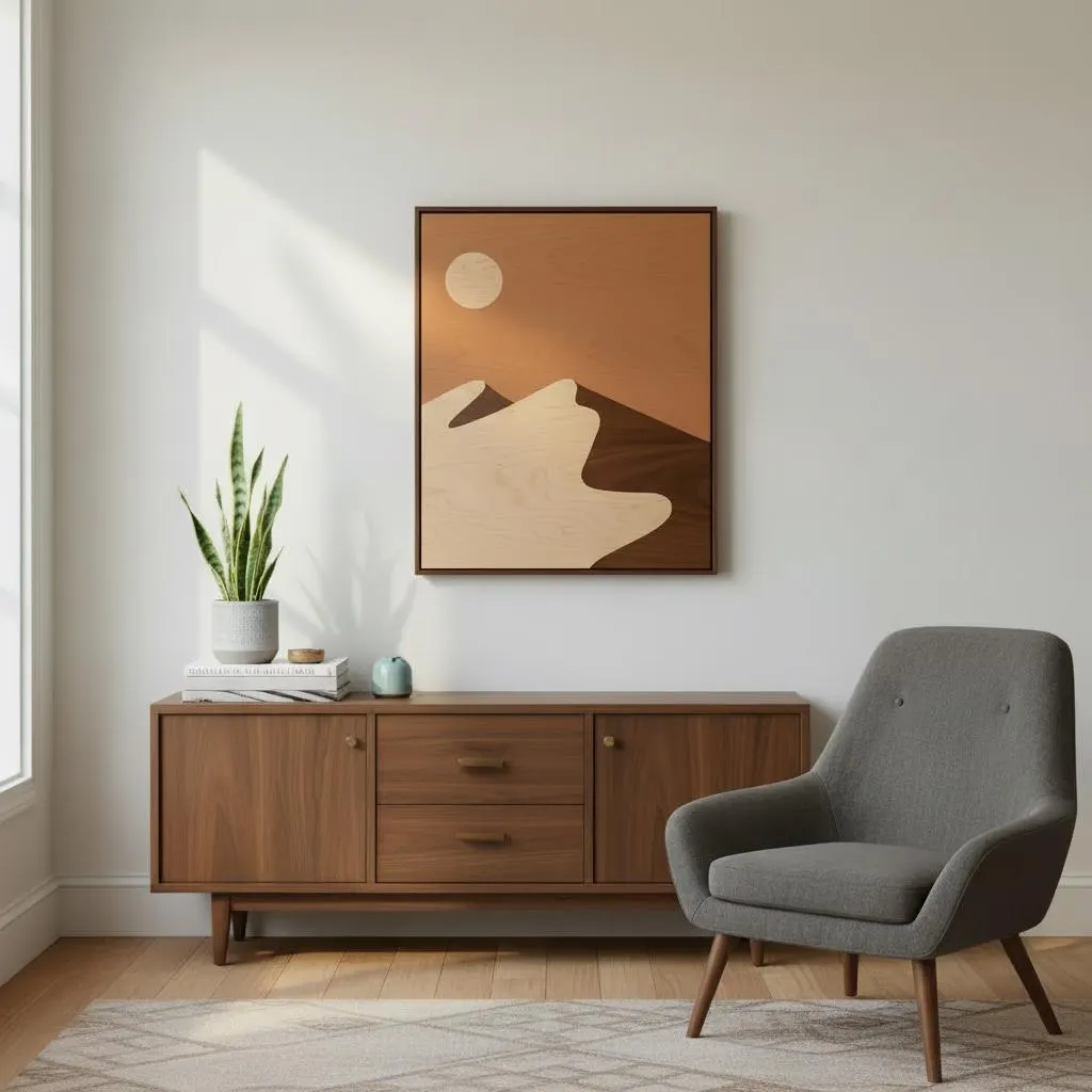 Desert Intersia Full Moon wooden Pattern | Geometric Wood Wall Art (Digital Download)
