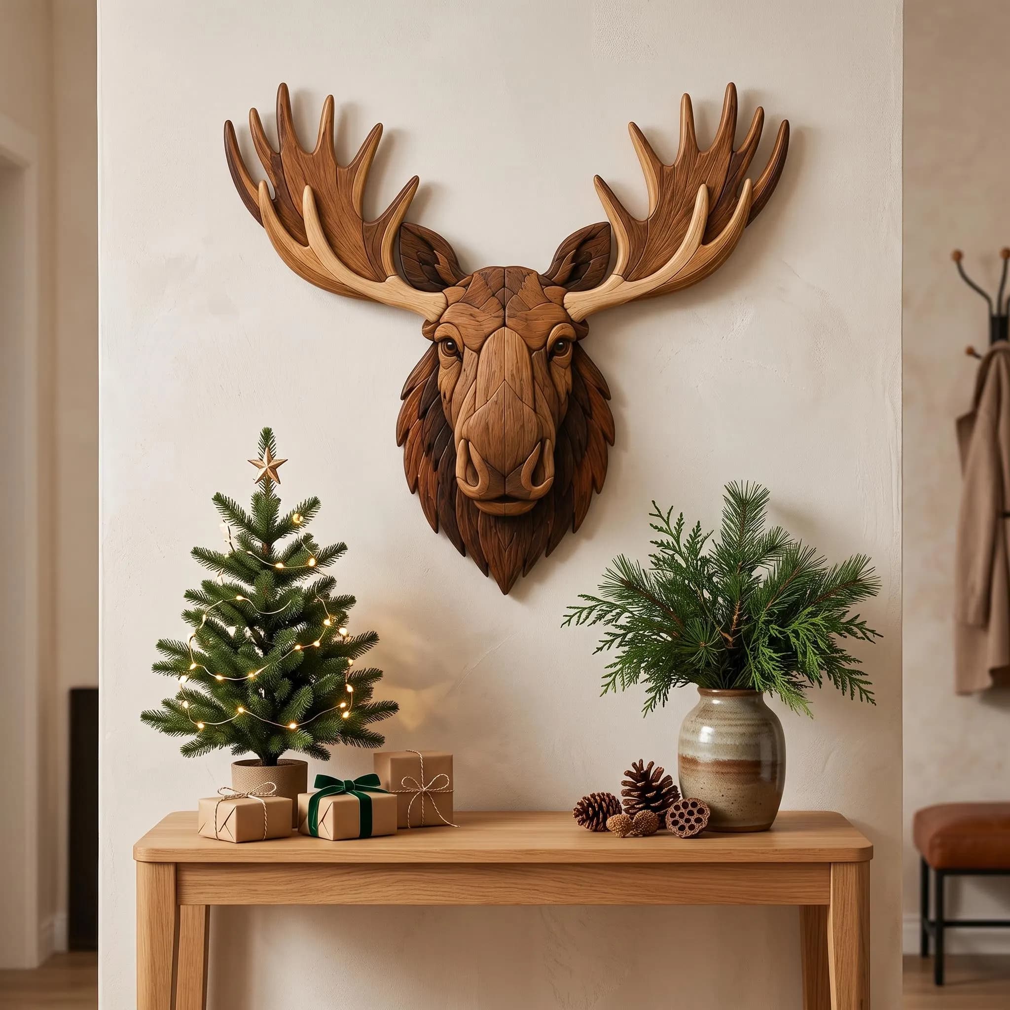 Moose Head Intarsia Pattern, Scroll Saw Woodworking Template, Wildlife Wood Art (Digital Download)