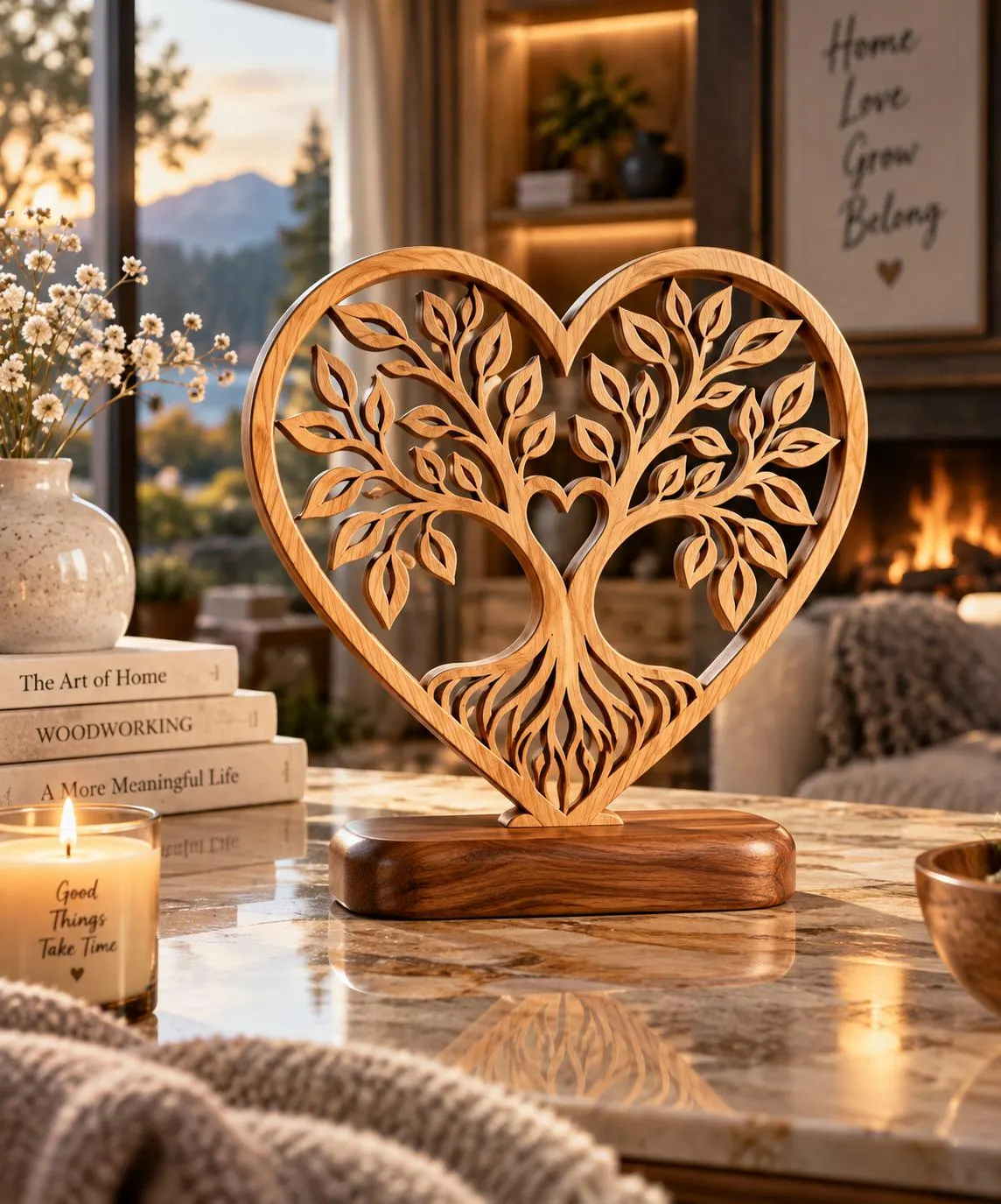 Heart Tree of Life Woodworking Pattern, Intarsia Scroll Saw, Laser Cut (Digital Download)