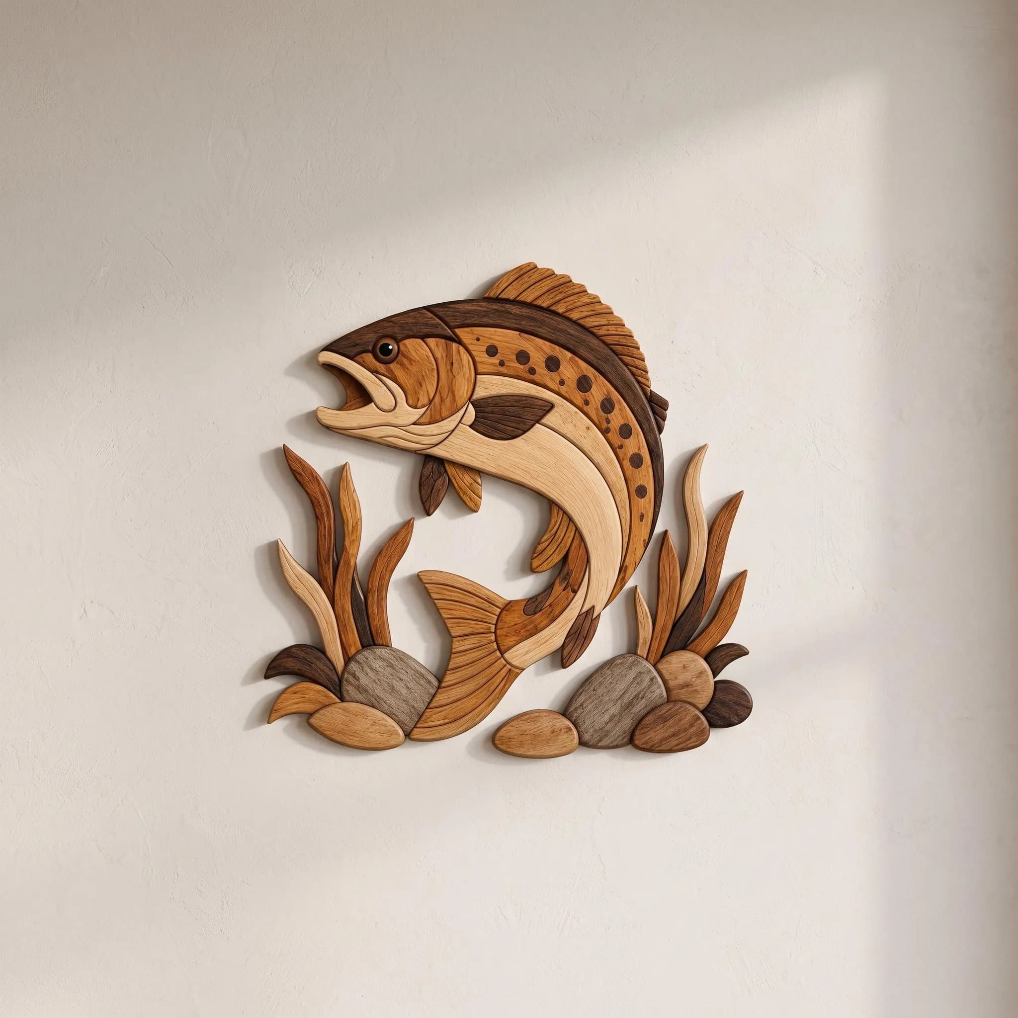 Largemouth Bass Intarsia Pattern | Woodworking Plan, Rustic Wall Decor (PDF)