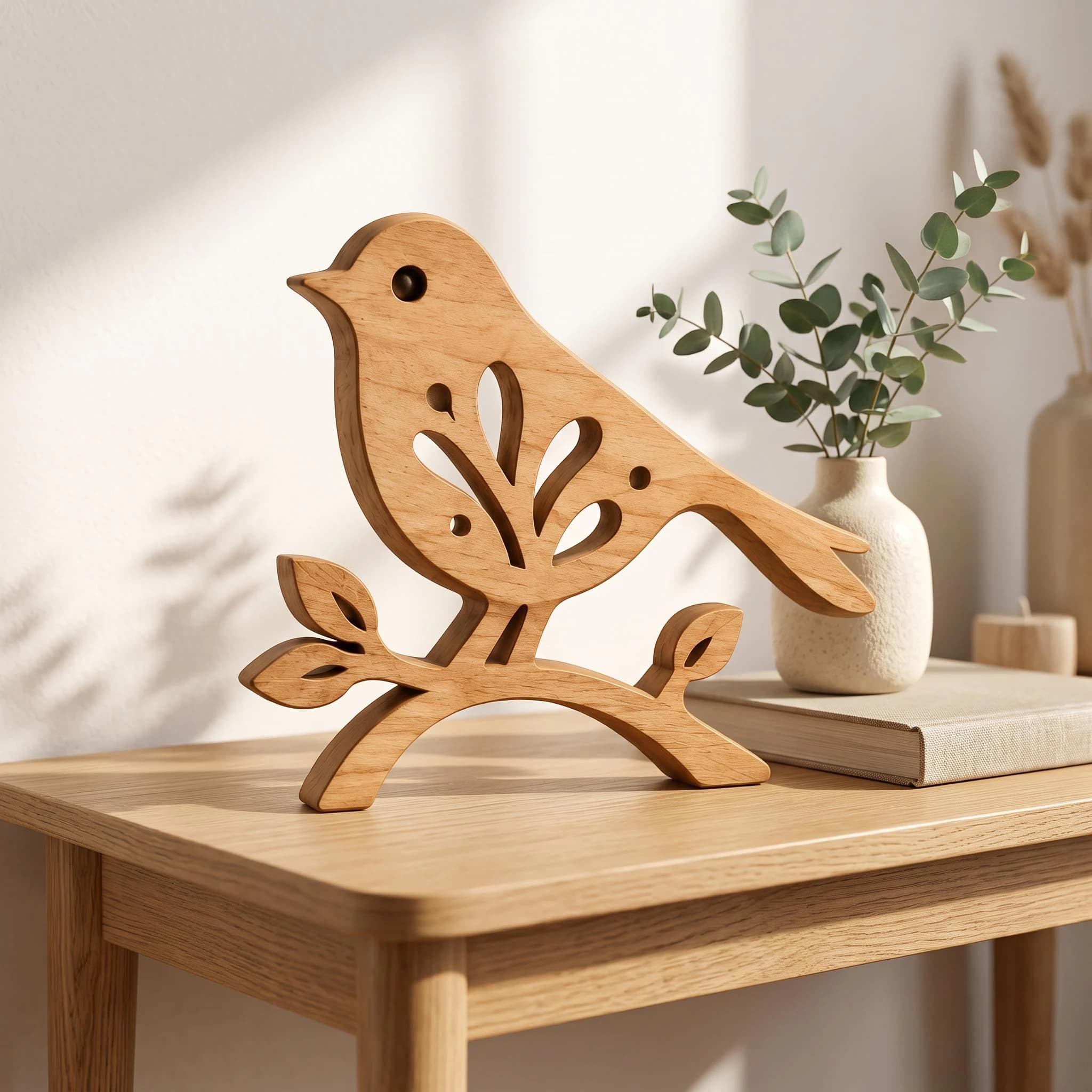 Wooden Bird Scroll Saw Pattern: Nature-Inspired Woodworking Template (Digital Download)