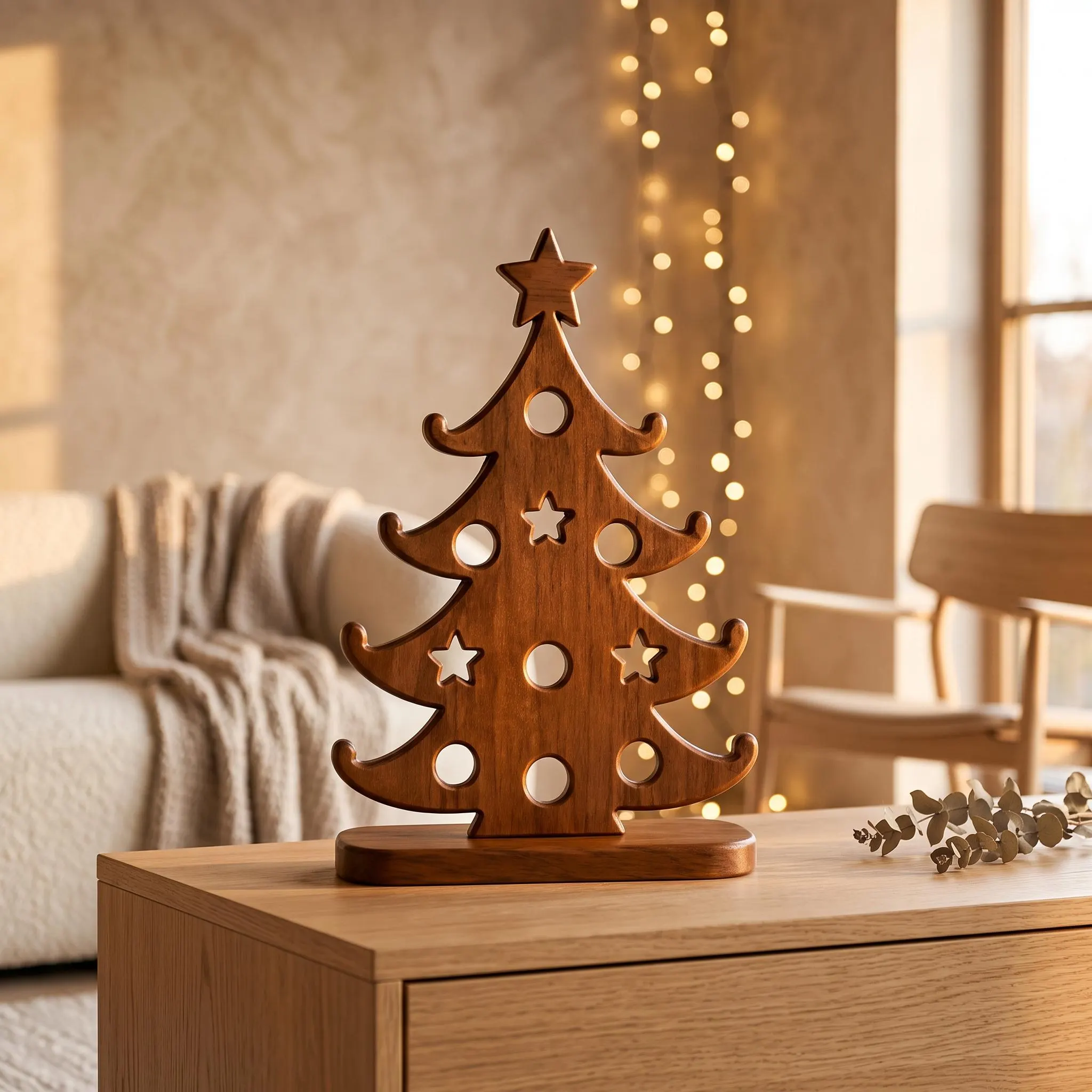 Christmas Tree Jewelry Holder Scroll Saw Pattern PDF | Wooden Organizer Template (Digital Download)
