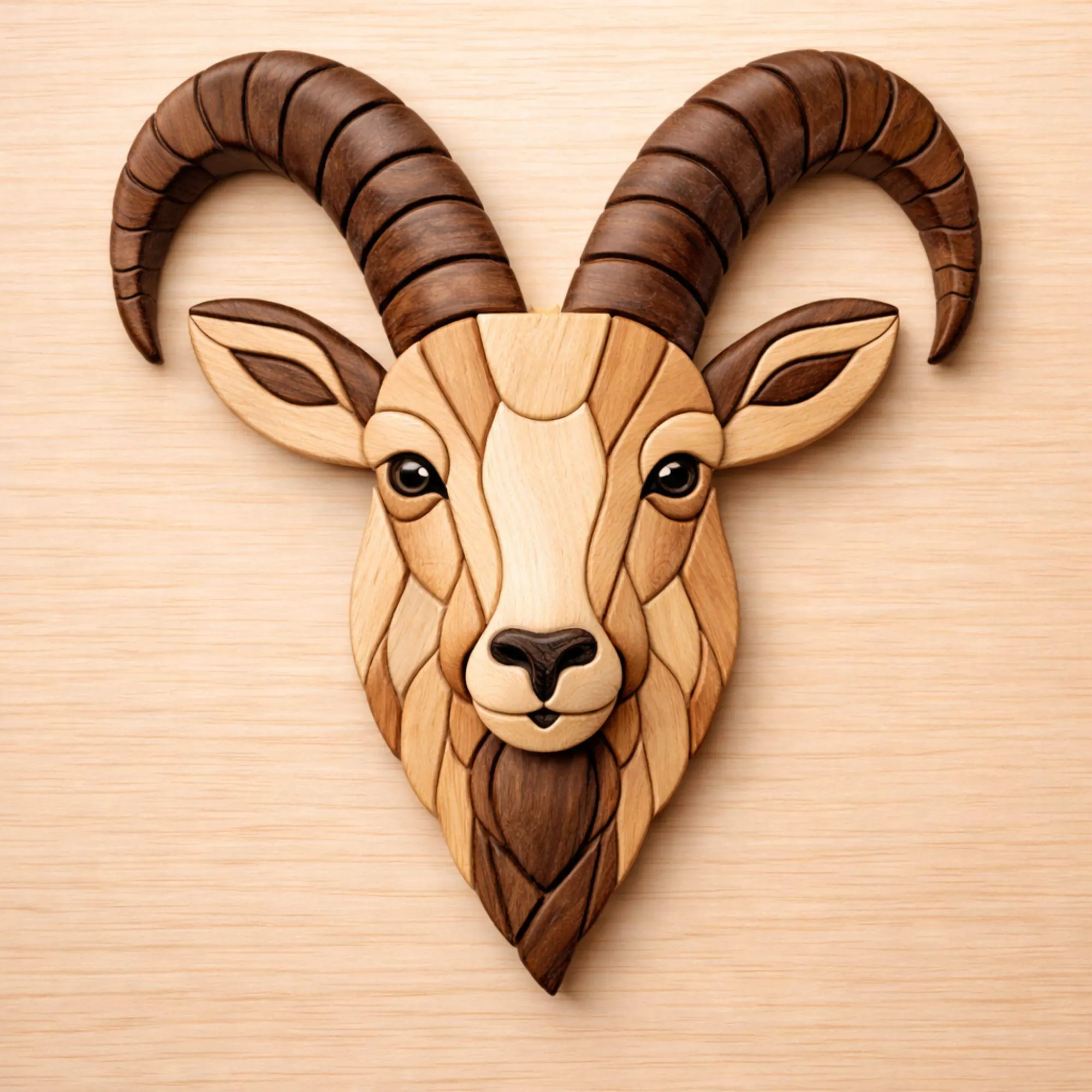 Mountain Goat Intarsia Pattern | Wood Inlay Designs | Beginner Friendly DIY Wood Craft | Digital Download