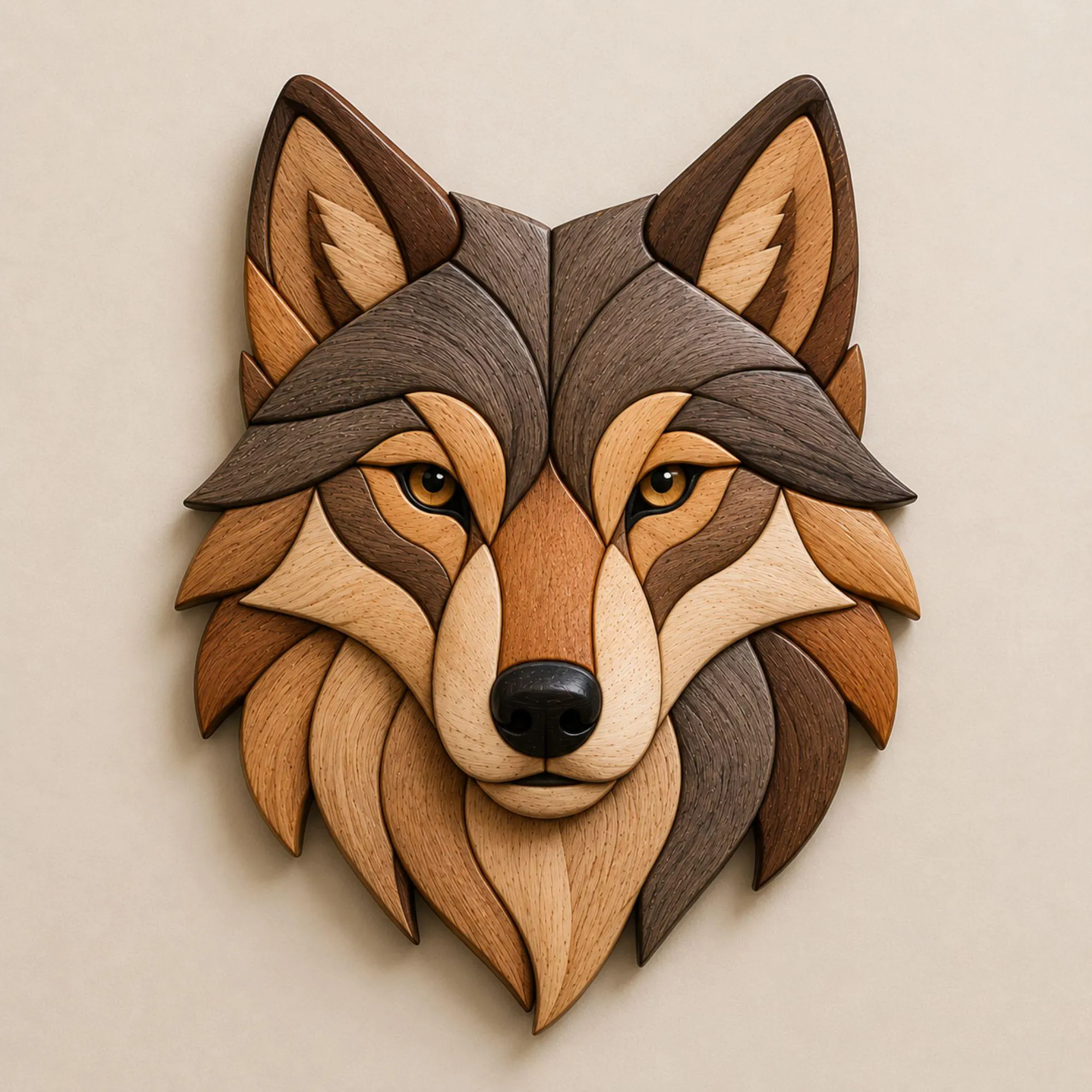 Wolf Intarsia Pattern PDF | Wood Inlay Wall Art, Scroll Saw Design (Digital Download)