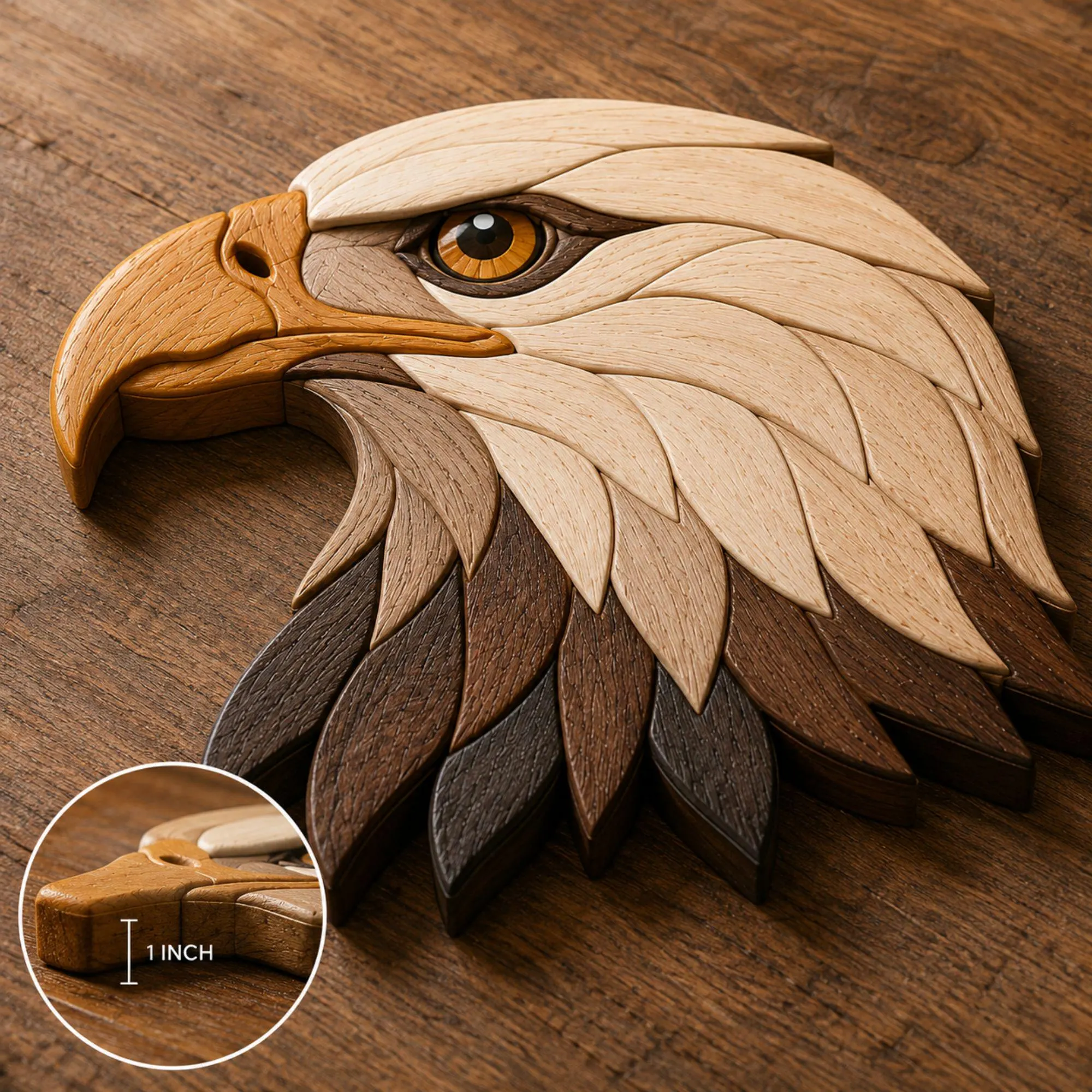 Eagle Intarsia Pattern PDF | Scroll Saw Woodworking Plan | Wooden Wall Art Template | Instant Download