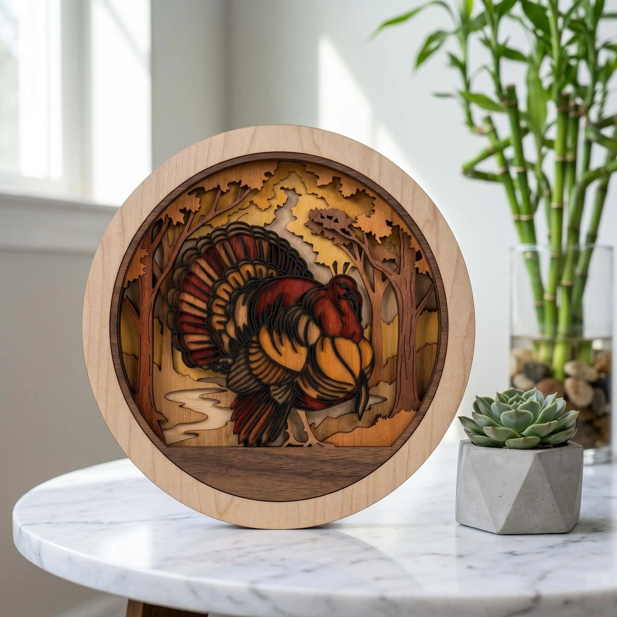 NB180 Turkey SVG | 11 Layered Laser Cut File | Multilayer Turkey Bird CNC Wood Design | Thanksgiving Decor | Digital Download