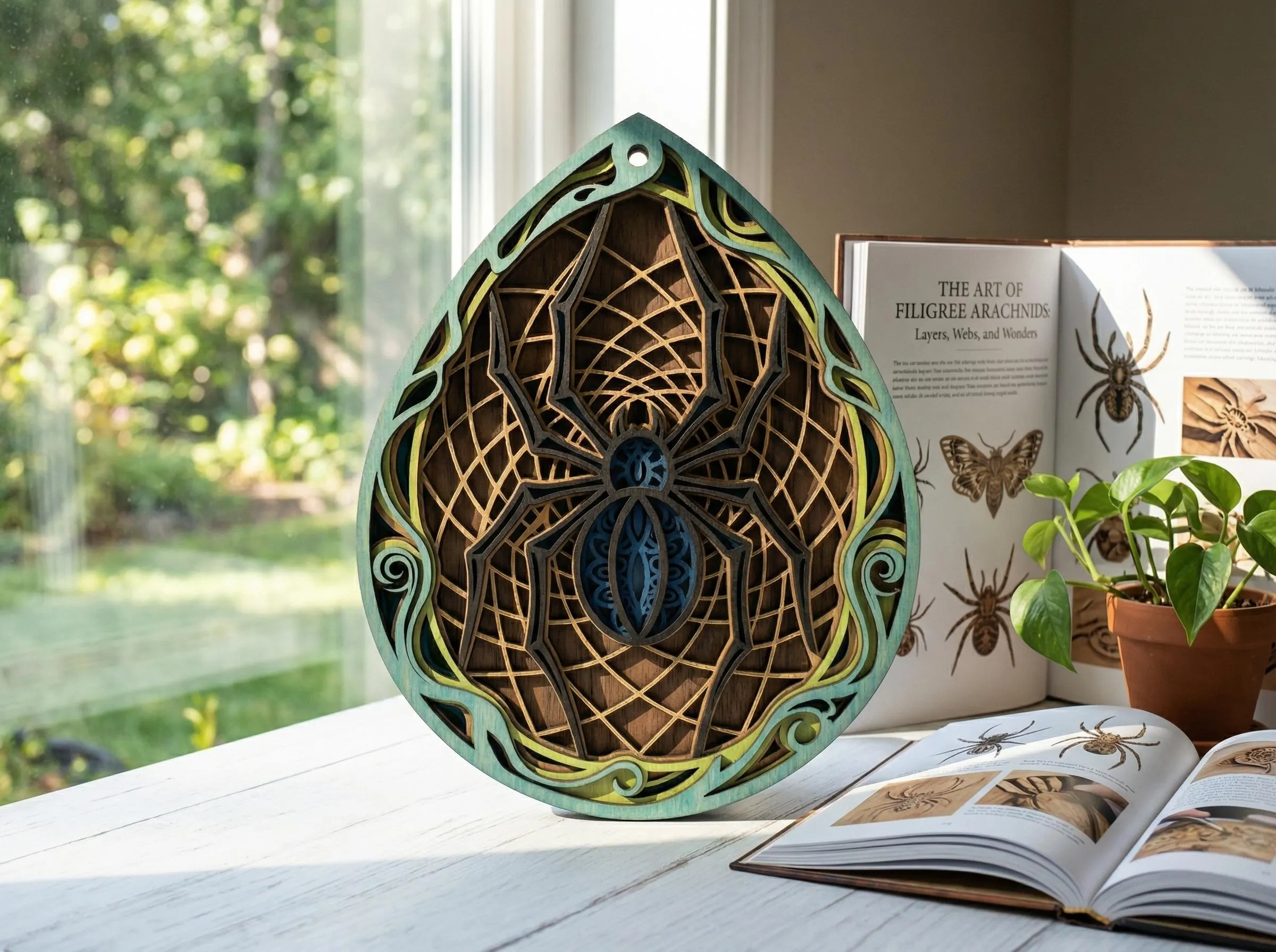 NB103 Layered Spider Web SVG | Spider Mandala Laser Cut File | 8 Layers Multilayer Wood Design CNC SVG | Digital Download